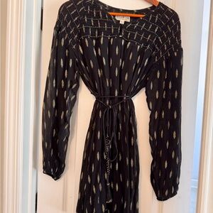 Idyllwind Black and Gold Long Sleeve Dress